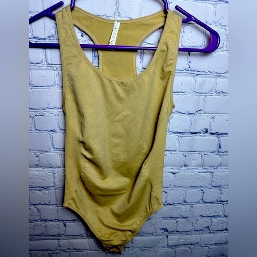 ITZON golden/brown thong bodysuit with snap crotch. OS NWT
